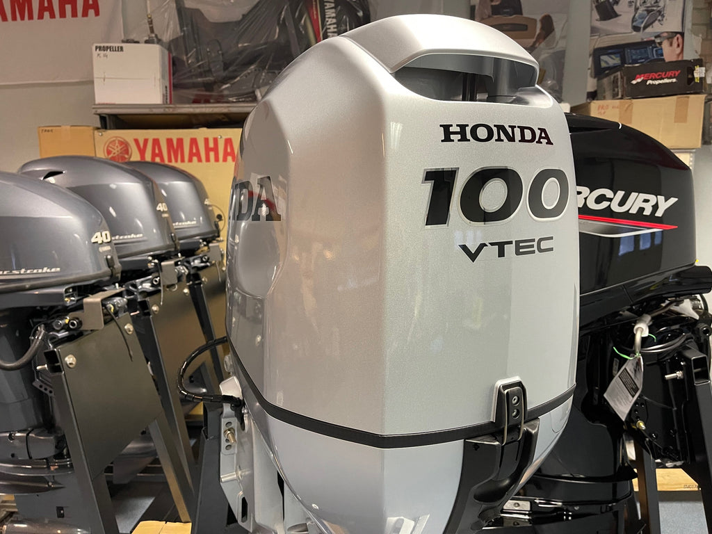 Honda 100 PK langstaart BF100 LRTU (inclusief afstandsbediening, meters en propeller) - Outboard Outlet
